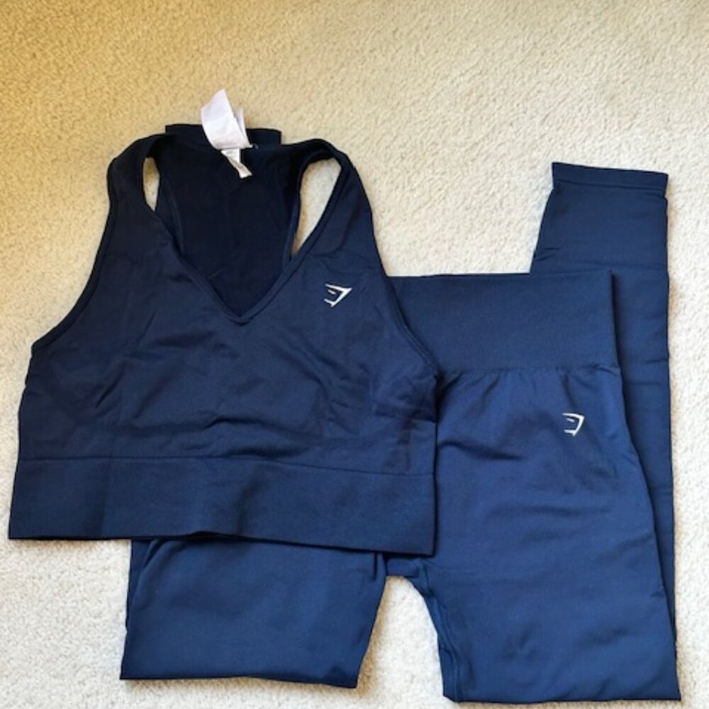 Gymshark Everyday Seamless Set -  Navy Blue (Size XL)
